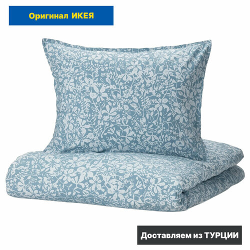 Комплект постельного белья IKEA SOMMARSLOJA икея соммарслёя сине-голубой 150х20050х60см 6499₽