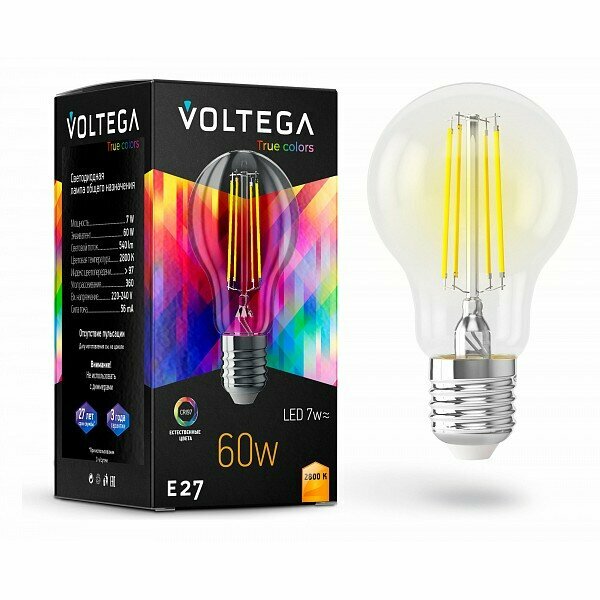 Лампа светодиодная Voltega True colors E27 230В 7Вт 2800K 7154