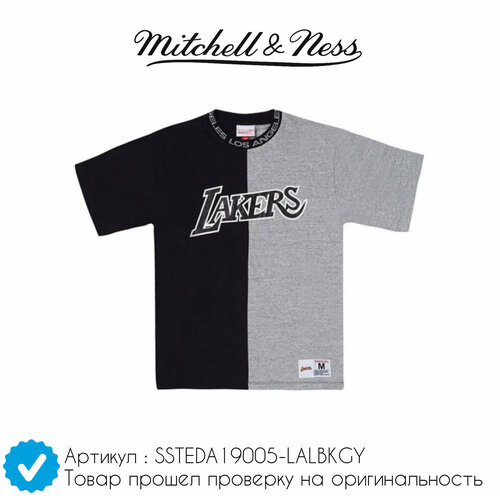 Футболка Mitchell & Ness Laker Logo, размер L, белый, черный, серый