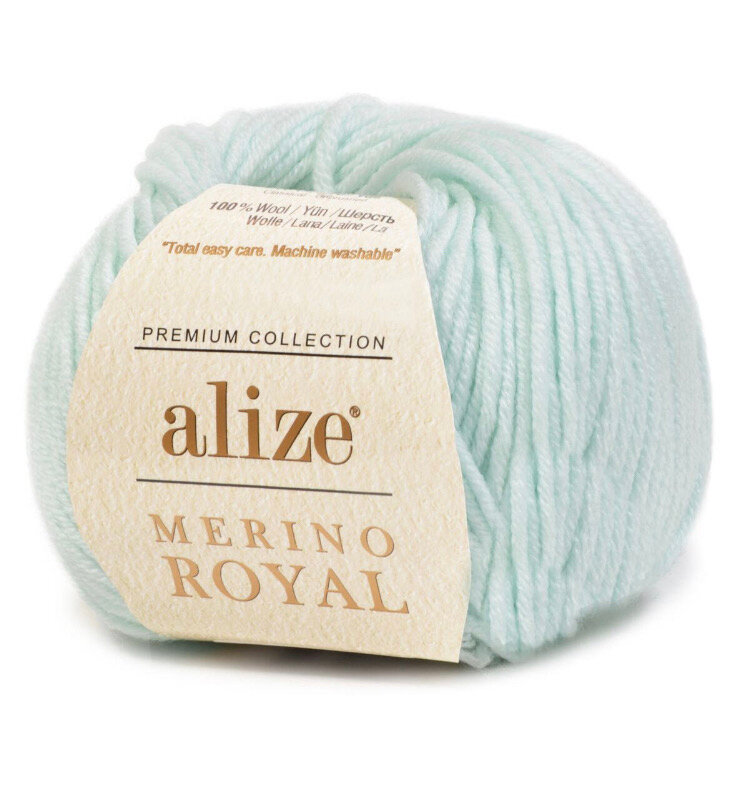 Пряжа Alize Merino Royal (Мерино Роял) - 1 моток цвет: мята (522), 100% мериносовая шерсть, 100м/50г