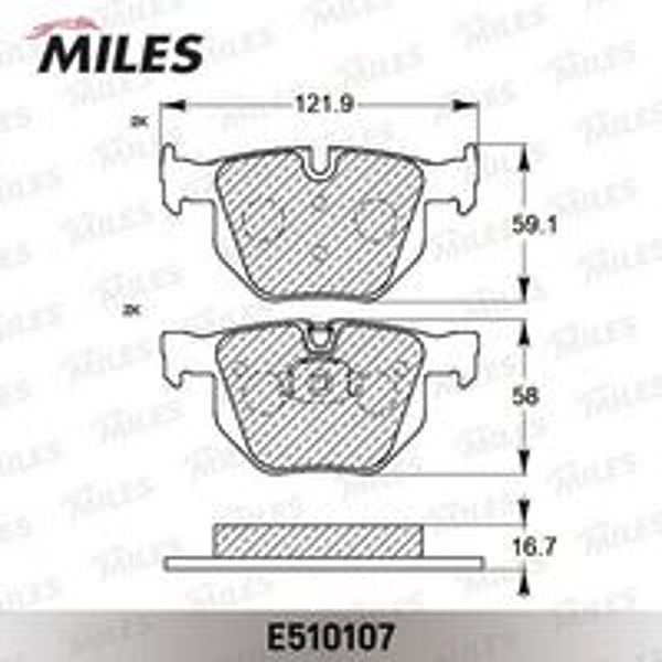 Miles E510107 (E510107 / E510107_MI) комплект тормозных колодок, дисковый тормоз
