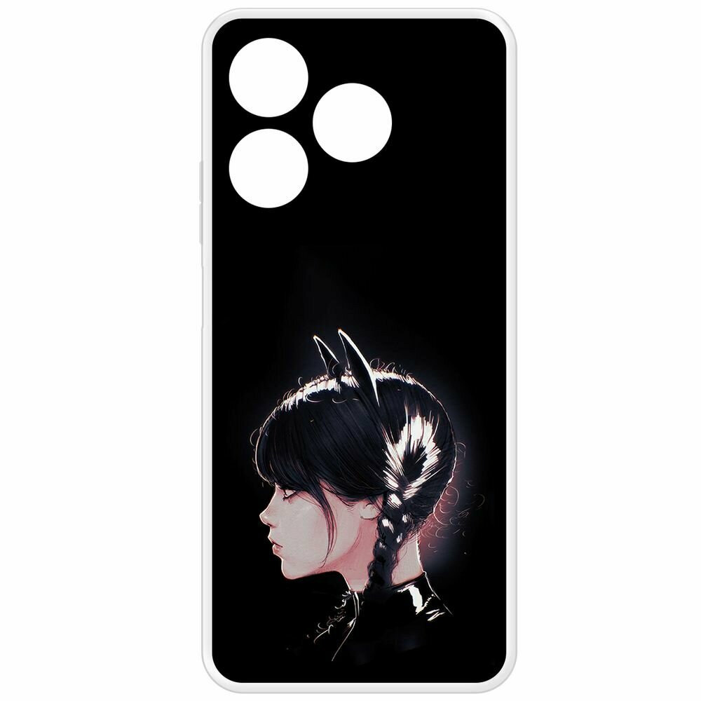 Чехол-накладка Krutoff Clear Case Уэнсдей Аддамс - Кошка Уэнсдей для Realme C61