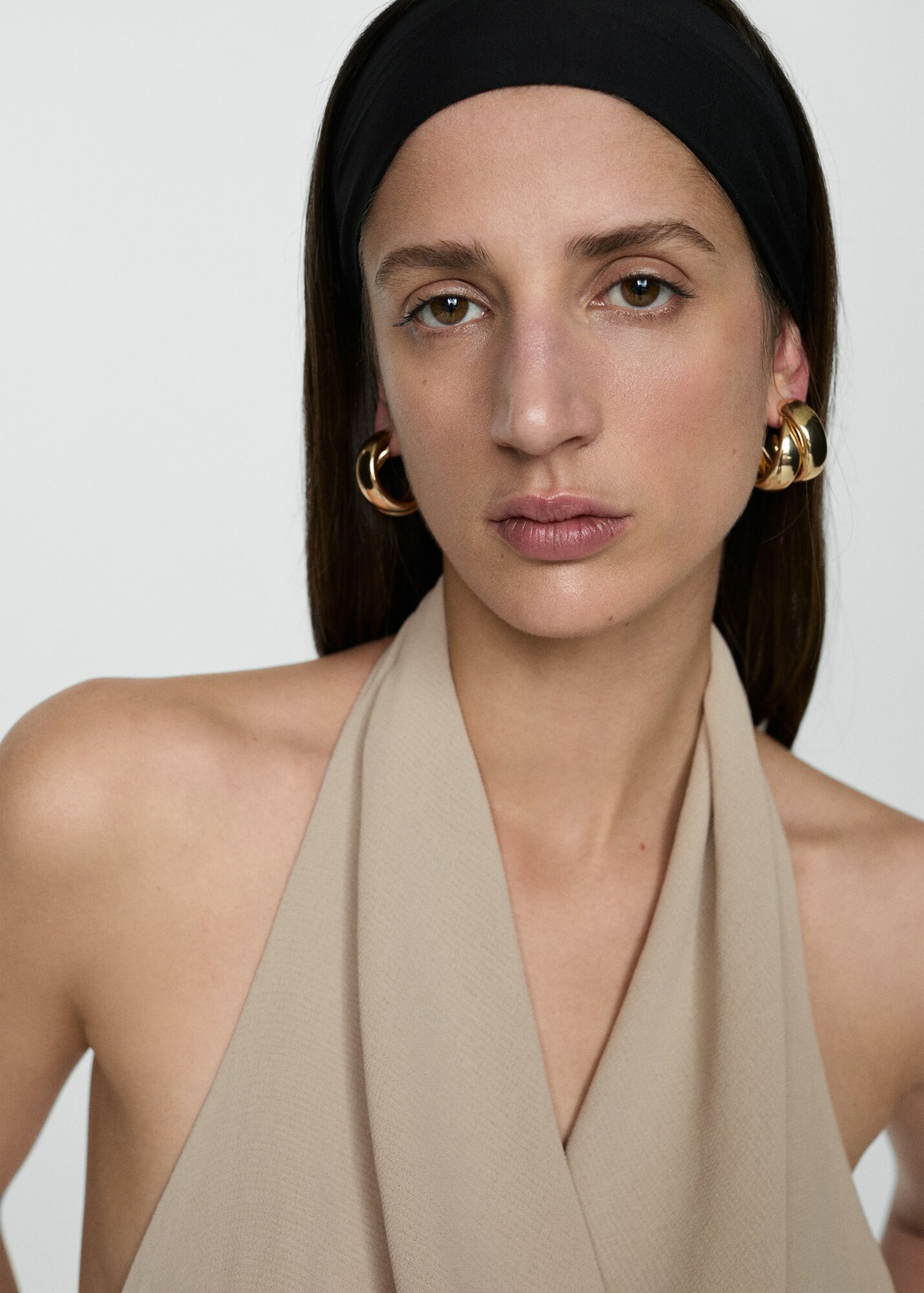 Платье MANGO, размер 20, бежевый — фото 1