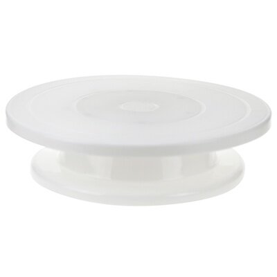 Подставка для торта КНР пластмассовая, D 28 см h 7 см, на ножке, вращающаяся