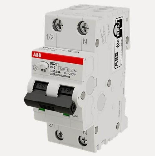 Изображение товара Дифференциальный автомат 2 полюсный ABB DS201 C40A 30mA,6kA