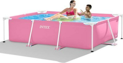 Бассейн каркасный Intex Rectangular Frame 28266, 220x150x60 см, прямоугольный, розовый — фото 1