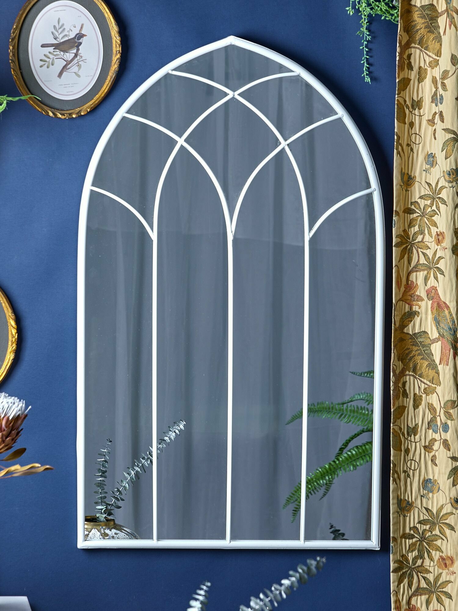 Настенное зеркало Glasar 57-381, 60 см х 3 см х 102 см, железо, белое