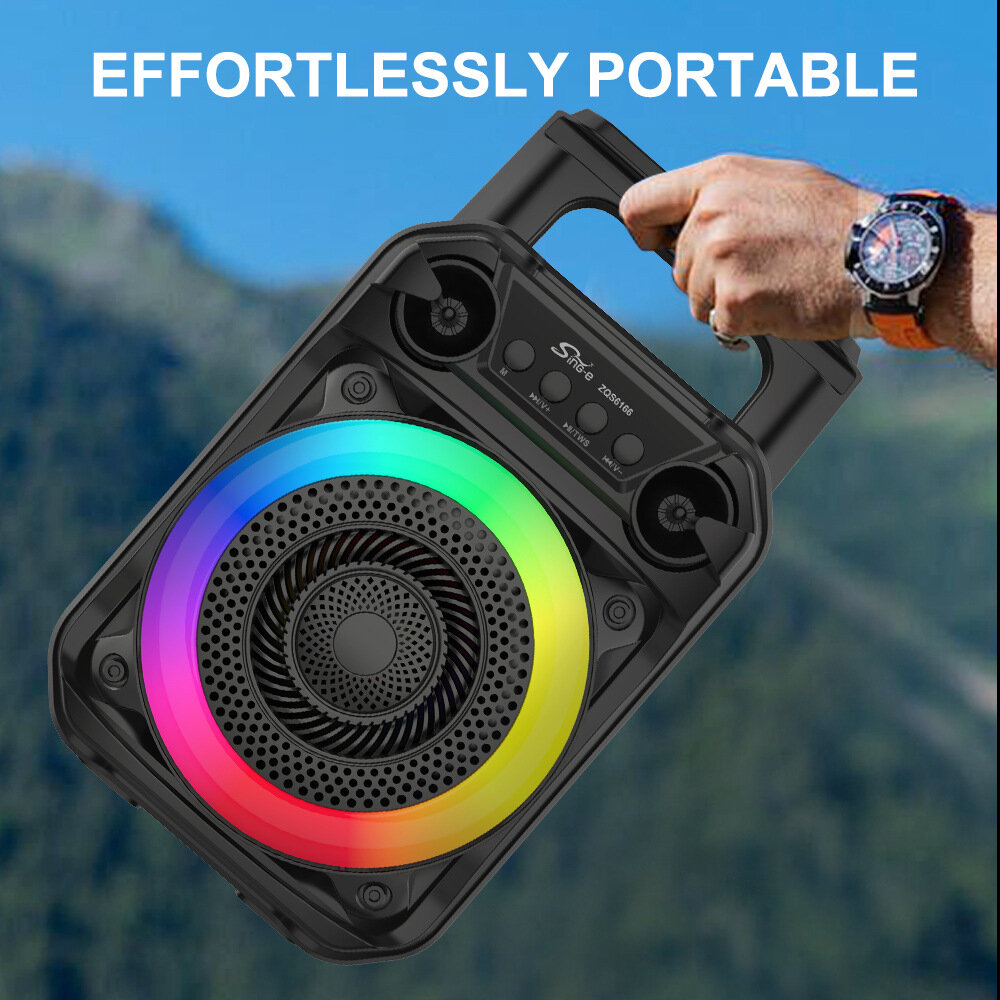 Динамик Sing-e "ZQS6166", RGB, портативный, наружный, с микрофоном — фото 1