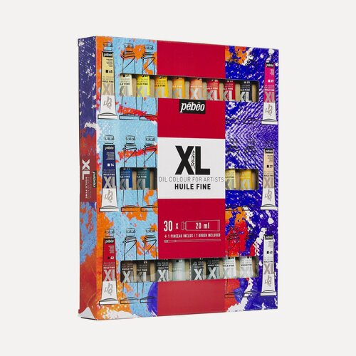 Изображение товара PEBEO XL краски масляные художественные, тонкотертые, набор 30 цветов по 20 мл с кистью, 920236