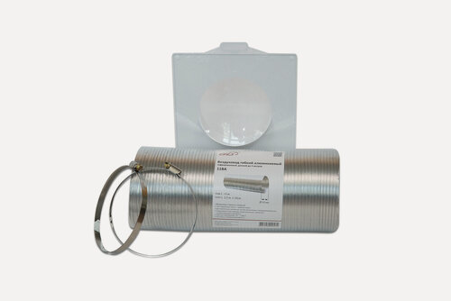 Изображение товара Воздуховод ERA VK 110/4, 2 хомута и торцевая площадка, диаметр 110 мм