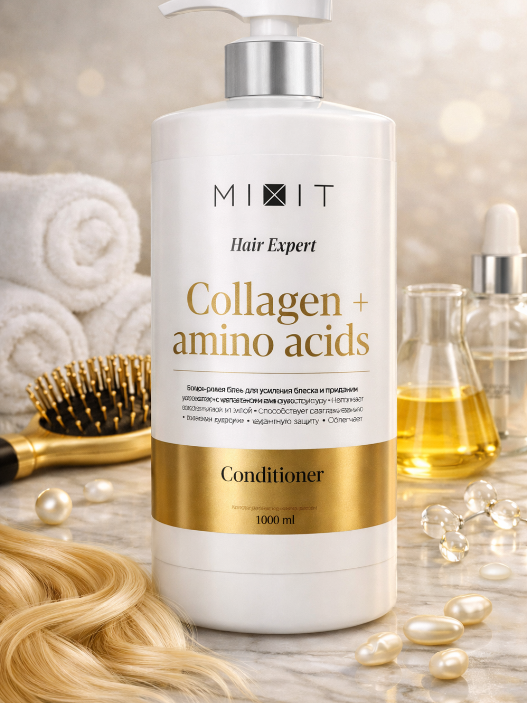 Кондиционер MIXIT Hair Expert, Collagen + Amino Acid, 1000ml