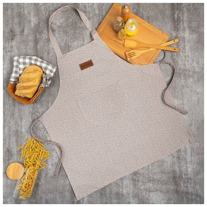 фото Фартук Этель "Однотонный" цв. серый 65 х70см, 100% п/э