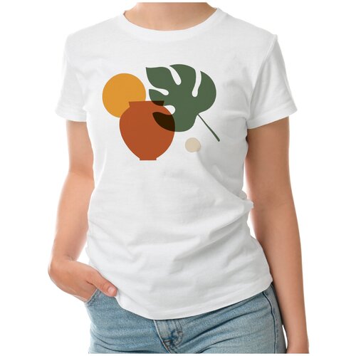 фото Женская футболка «абстрактная композиция / 2» (2xl, белый) roly