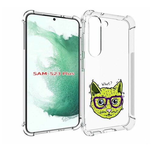 Чехол MyPads Зеленый кот для Samsung Galaxy S23 Plus + задняя-панель-накладка-бампер