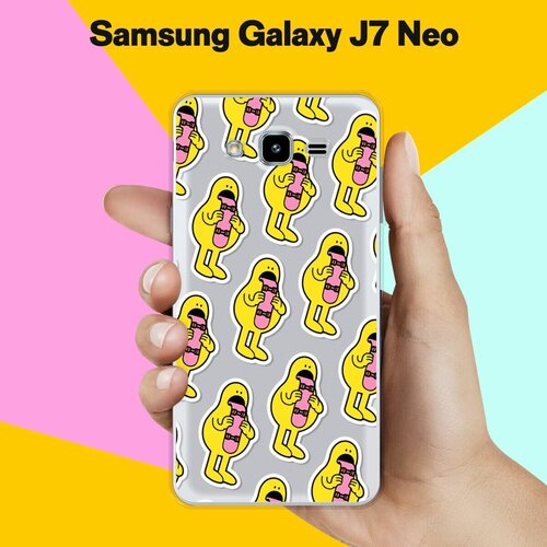 Силиконовый чехол на Samsung Galaxy J7 Neo Желтый человечек / для Самсунг Галакси Джей 7 Нео силиконовый чехол на samsung galaxy j7 neo цветы 50 для самсунг галакси джей 7 нео