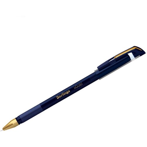 Ручка шариковая Berlingo xGold синяя, 0,7мм, игольчатый стержень, грип (1 шт)