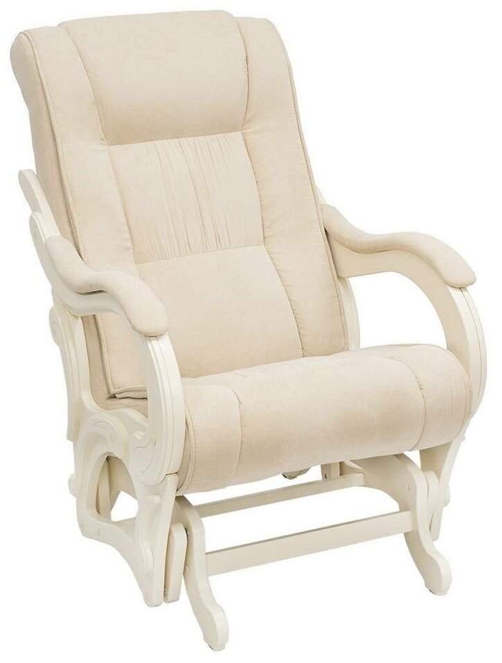 фото Кресло-качалка глайдер-маятник Модель 78 (Сенатор) каркас Дуб шампань/ткань Verona Vanilla (велюр)