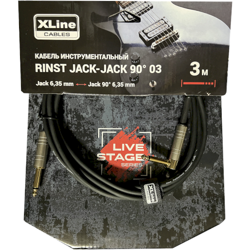 xline cables rinstjack jack 9003 кабель инструментальный jack 6 35mm mono jack 6 35mm mono 90 Кабель Xline Cables RINST JACK-Jack 9003 Jack - Jack 90°, 3м