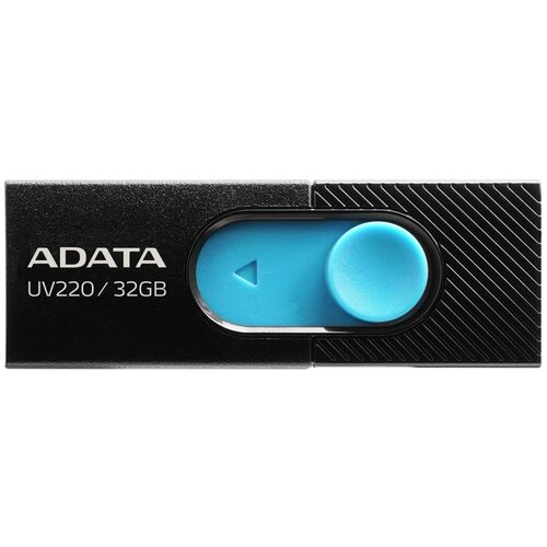 Флэш-память USB_ 32 GB A-DATA UV220, USB 2.0, черный/голубой