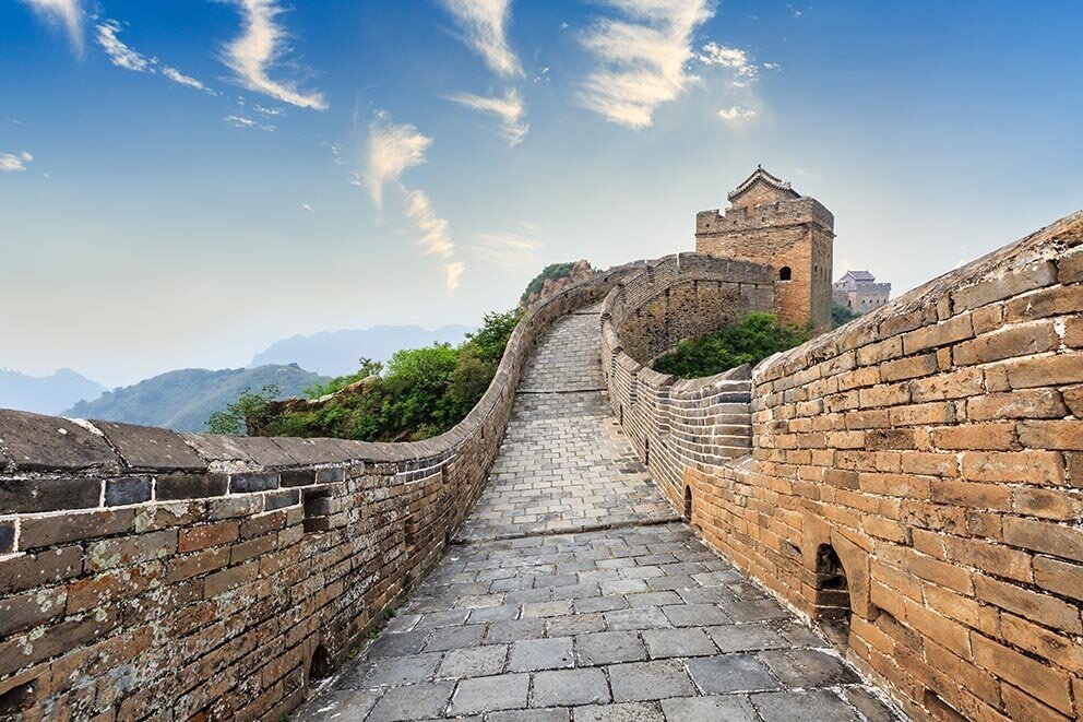 Великая китайская стена, страны и достопримечательности картина постер 20 на 30 см, шнур-подвес в подарок