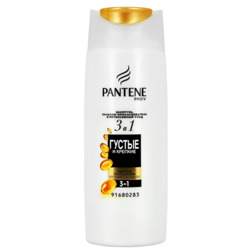 фото Pantene шампунь, бальзам-ополаскиватель и интенсивный уход 3в1 Густые и крепкие 90 мл