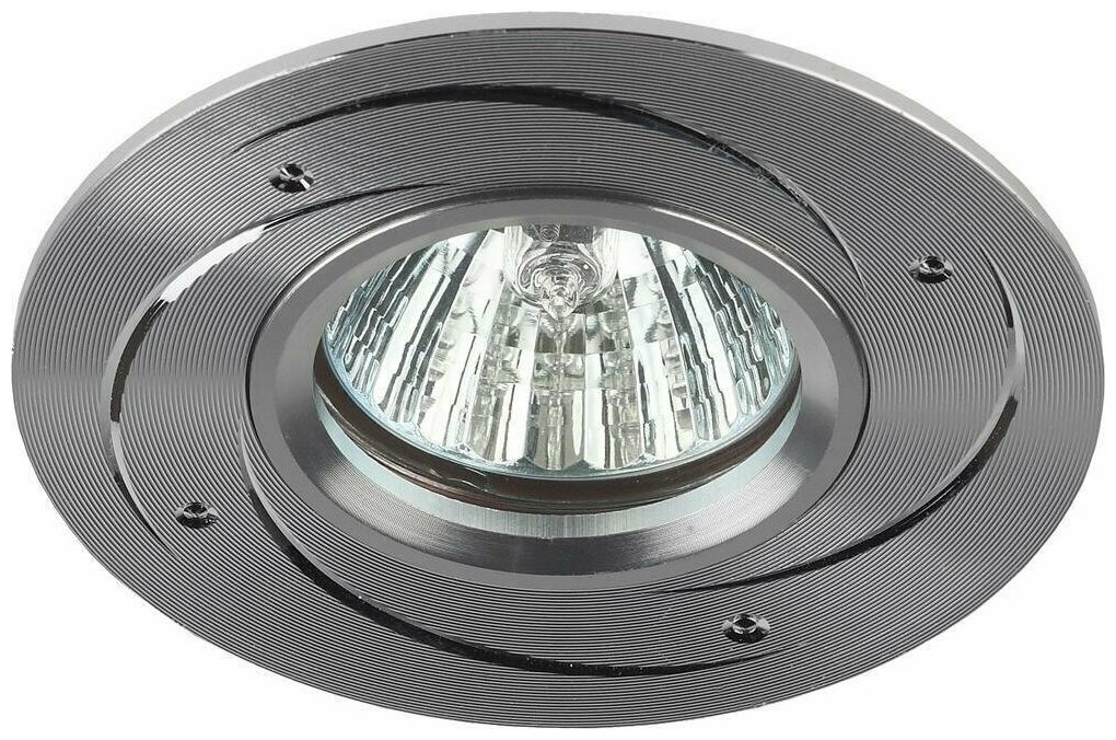 Точечный светильник ЭРА KL43 SL литой MR16 50W 12V под лампу GU5.3 IP20 круг серебро - фотография № 1