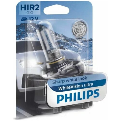 Лампа галогенная HIR2 12В 55Вт PX22d Wтhite Vision ultra блистер 1шт. Philips