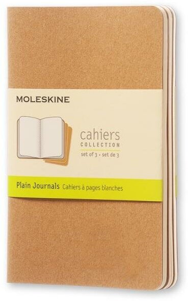 Блокнот Moleskine CAHIER JOURNAL QP413 Pocket 90x140мм обложка картон 64стр. нелинованный бежевый (3шт)