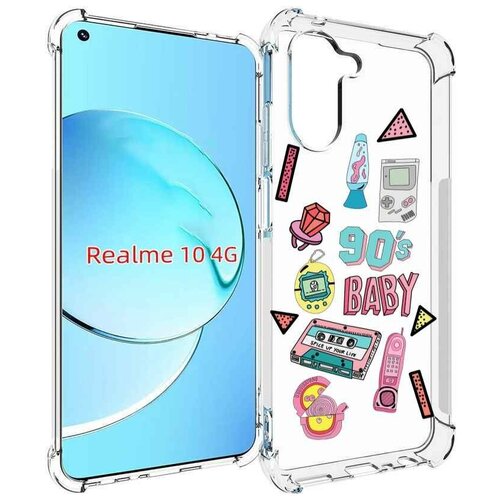 Чехол MyPads гаджеты-90х для Realme 10 задняя-панель-накладка-бампер чехол mypads гаджеты 90х для oppo reno8 pro задняя панель накладка бампер