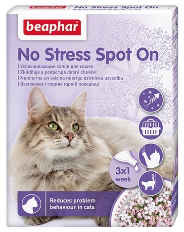 Капли Beaphar No Stress Spot On для кошек, 1 мл, 3шт. в уп.