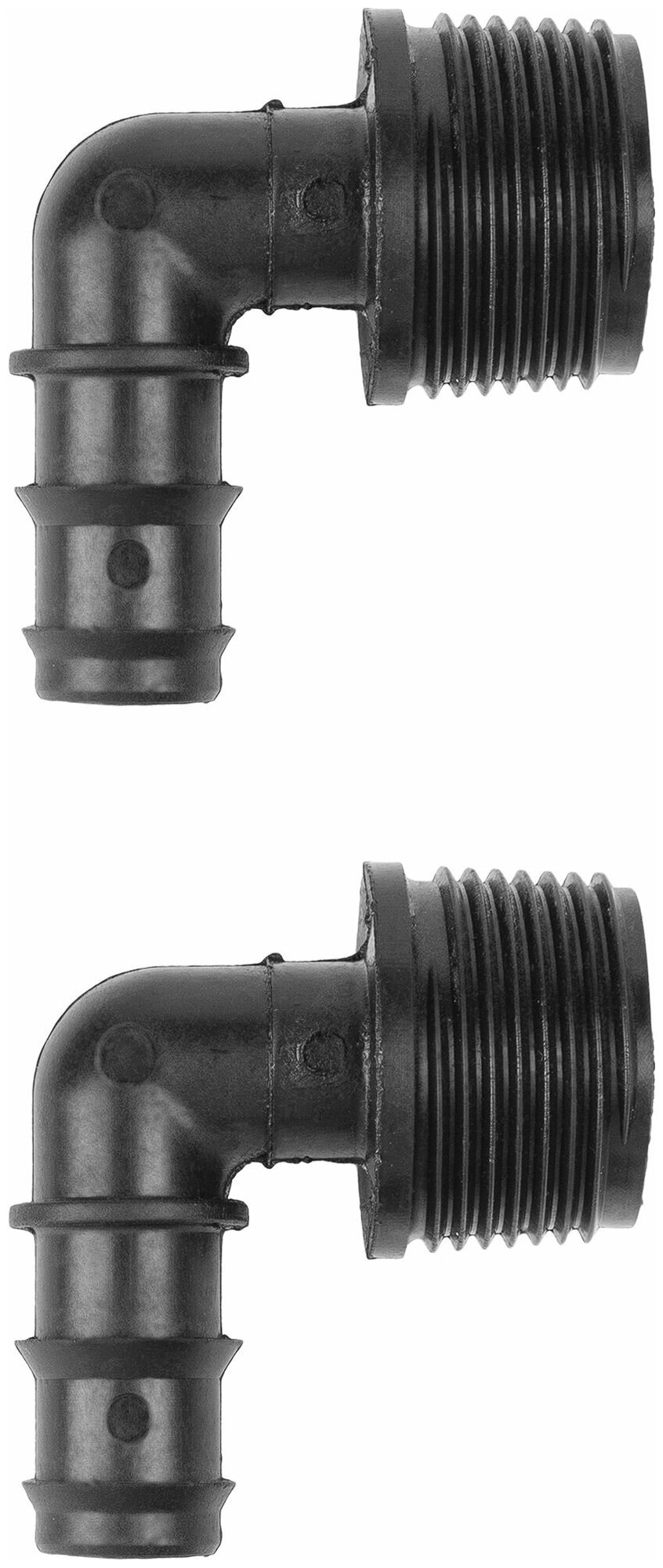 Угол для капельной трубки 16 мм 3/4 дюйма 2 шт полипропилен черный - фотография № 2