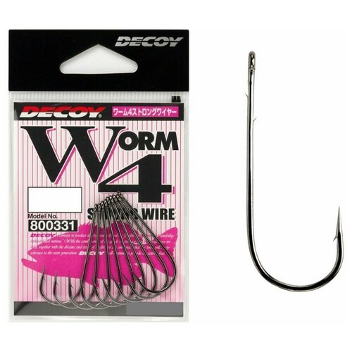 Крючок одинарный Decoy Worm4 Strong Wire