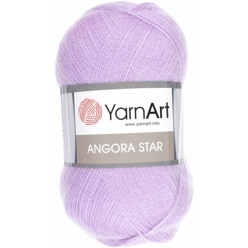 Пряжа Yarnart Angora Star сиреневый (9560), 20%шерсть/80%акрил, 500м, 100г, 1шт 1 моток пряжа nako lora 20% шерсть 80% акрил 100 гр 35 м цвет 28103