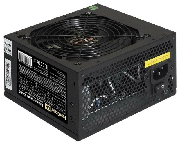 Exegate Блок питания 350W ExeGate XP350 (ATX, PC, 12cm fan, 24pin, 4pin, 3xSATA, 2xIDE, FDD, black, кабель 220V в комплекте)