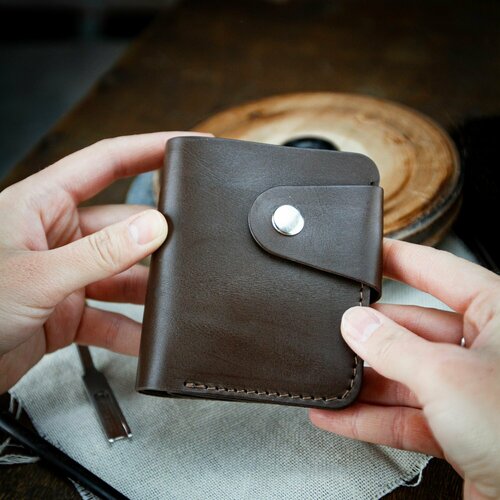 фото Мужской кошелек / портмоне "бифолд стандарт" / минималистичный кошелек / мужское портмоне saffa leather