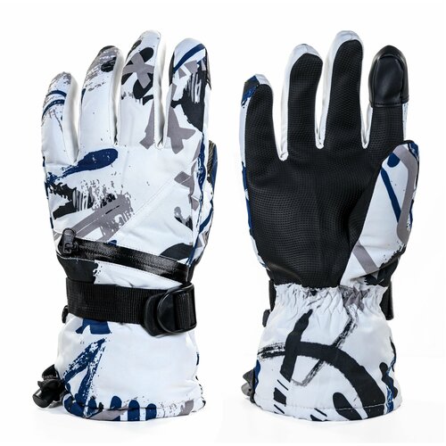 Перчатки , размер 9, белый, синий