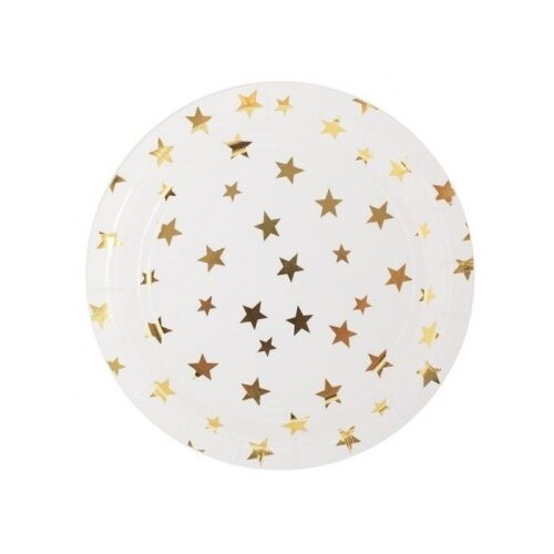 фото Тарелка "белая с золотыми звездами", 6 штук феникс present