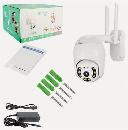 Изображение товара Уличная беспроводная камера наблюдения WiFi smart camera 2MP - Новинка 2021 г. / Уличная ip-камера видеонаблюдения WiFi (C блоком питания) Smart camera