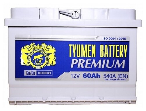 Автомобильный аккумулятор TYUMEN BATTERY PREMIUM 6СТ-60L 540А о.п.