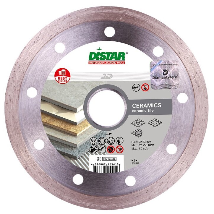 Диск алмазный DiStar 1A1R (230х2.2х8.0х22.23) Bestseller Ceramics 11315095017