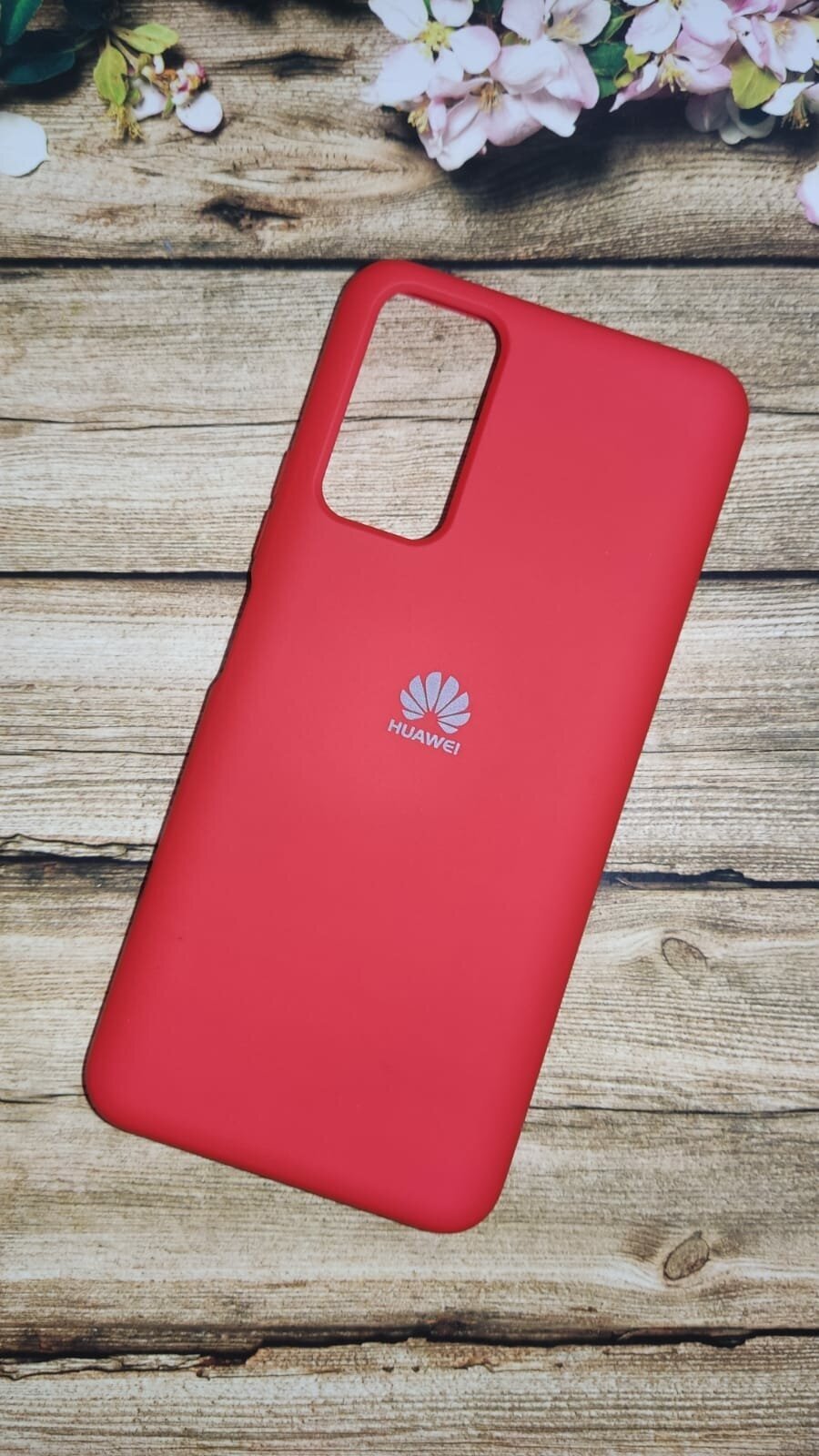 Силиконовый чехол-накладка для Honor 10X Lite/ Huawei P Smart (2021) (частично), с микрофиброй внутри, красный