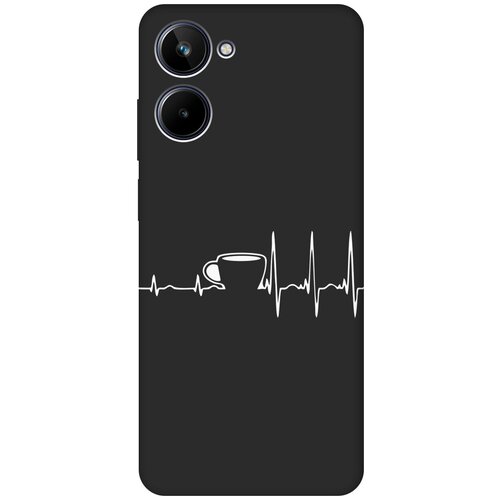 Матовый чехол Coffee Cardiogram W для Realme 10 4G / Рилми 10 4Г с 3D эффектом черный матовый чехол coffee cardiogram w для realme 10 pro реалми 10 про с 3d эффектом черный