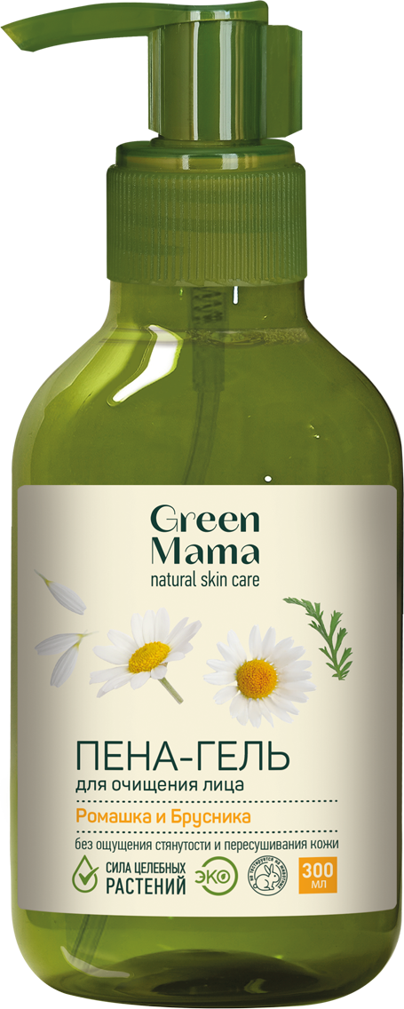 Green Mama Пена-гель для лица Ромашка 300мл