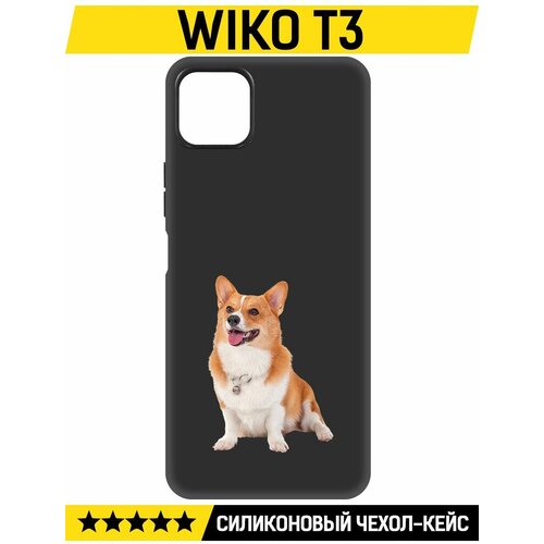 Чехол-накладка Krutoff Soft Case Корги для Wiko T3 черный