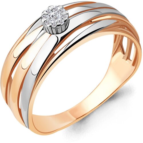 фото Золотое кольцо aquamarine 963045к с бриллиантом diamant-online