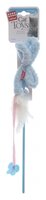 Дразнилка для кошек GiGwi Cat Toys на стеке с пером (75112) голубой/белый