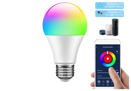 Умная лампа с дистанционным управлением , умная лампочка с подключением bluetooth умная лампа RGB + W , Светодиодная лампа с регулируемой подсветкой