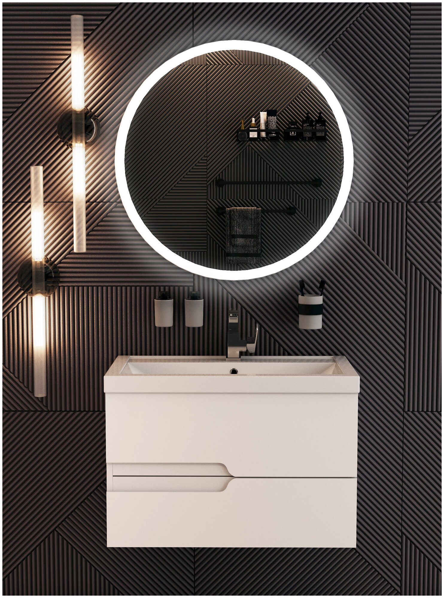 Зеркало для ванной с подсветкой "Руан" D770 мм - фотография № 11