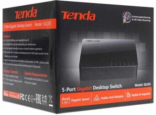 Коммутатор TENDA 5port 10/100/1000BaseT, desktop - фото №6