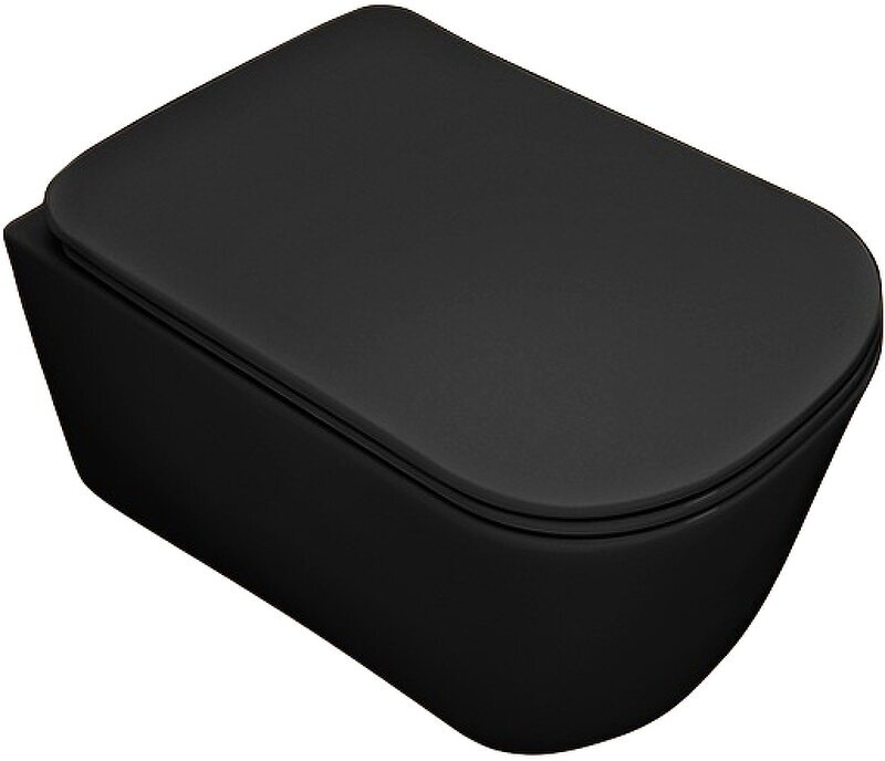 фото Унитаз подвесной безободковый с сиденьем Kerasan Tribeca черный матовый 511431